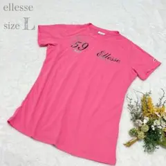 【エレッセ】ellesse 半袖Tシャツ 英文字ロゴ スポーツ ピンク L ●のサムネイル