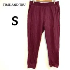 TIME AND TRU【S】バーガンディ ジョガーパンツ