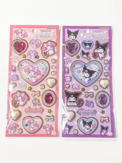 【国内正規品】サンリオ　キラキラジュエルシール　ハローキティ　クロミ２枚セット