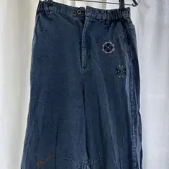 チャイハネ Amina 刺繍入り ワイド デニムパンツ