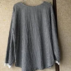 サマンサモスモス　長袖ギンガムチェックブラウス