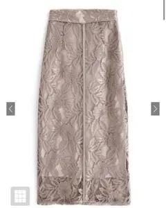 GRL 花柄レースバックスリットタイトスカート[nh49] オフベージュ M