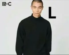 UNIQLO C ブラック ローゲージハイネックセーター L