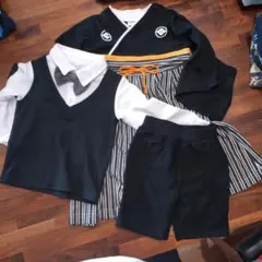 セレモニースーツ 黒白ストライプ 90cm