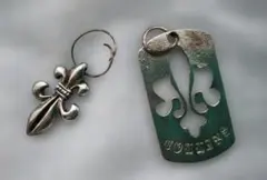 フルール・ド・リス 2点セット キーホルダー メタルタグ
