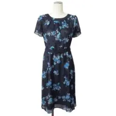 ネイビー　花柄　ワンピース　アリスバーリー