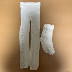 Bebe ホワイトリボンモチーフレギンス・ソックスセット