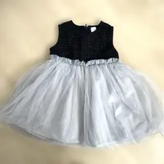 cottoli フォーマルドレス 90 黒とグレー　チュール　女の子　結婚式