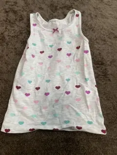 ハート柄 ノースリーブ肌着 女の子 90cm