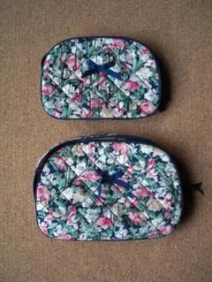 昭和レトロ　花柄ポーチ　フラワー　2点セット