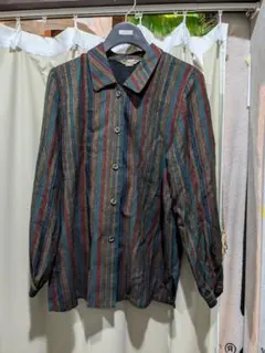 Eagle マルチカラー ストライプ 長袖シャツ