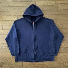 Hanes ジップパーカー ネイビー 無地 XL フェード