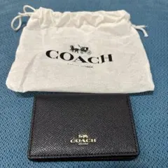 新品未使用 COACH ネイビー レザー 名刺入れ