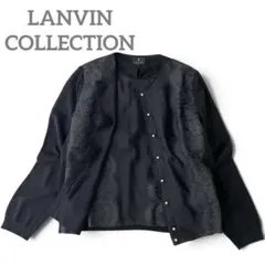Rene ルネ 23AW ベロアノーカラージャケット パールボタン 黒 38 L 