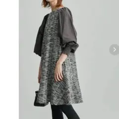 ROPE PICNIC ツイード袖ボリュームワンピース　膝丈　スカート