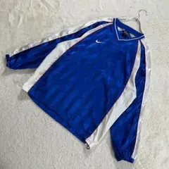 ☆【ナイキ】M 青 ウインドブレーカー ピステ 長袖 Vネック スポーツ ロゴ