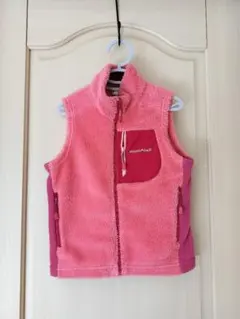 mont-bell キッズ クリマエア フリース ベスト 110 ピンク
