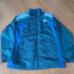adidas ウィンドブレーカー 青/黒　150から160くらい