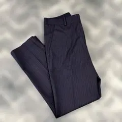 【UNIQLO】スマートスタイルアンクルパンツ　ストライプ　ブラック　Mサイズ