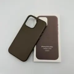 新品　純正互換品-iPhone15pro max レザーケース ライトブラウン