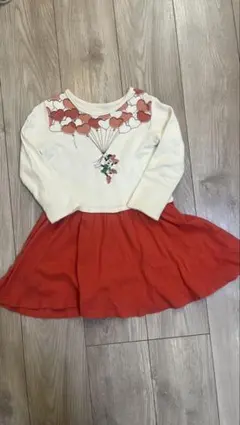 ミニーマウス 長袖ワンピース