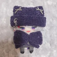 【紺キラセット】にじぱぺっと　ぬい帽子　ぬい服　ネコ耳　ニット帽 10cmぬい