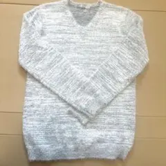 【試着のみ美品】HIGH STREETハイストリートシャギーVネックニットグレーのサムネイル