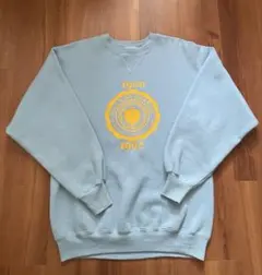 90s USA製 Vガゼット スウェット カレッジプリント hanesタグ 水色