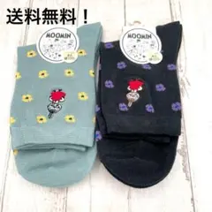 靴下　ムーミン　ソックス　リトルミィ　小花柄　ミイ　刺繍　2足セット　新品未使用のサムネイル