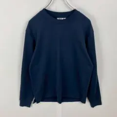 美品 UNIQLO ユニクロ エアリズムコットンクルーネックTシャツ 長袖 紺
