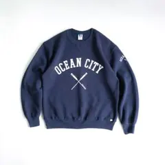 ラッセルアスレチック USA製 90s プリントスウェット 紺 L