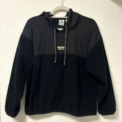 adidas フード付き ブラック アウター M フリース パーカー ナイロン