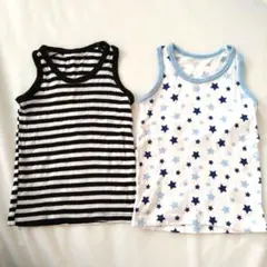 タンクトップ　2枚セット（ストライプ・星柄）未使用 80　肌着