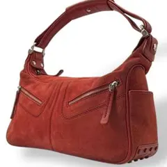 TOD'S トッズ ワンショルダーバッグ スエード 肩掛け レッド y2k