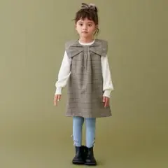 プティマインpetit main　衿リボンジャンパースカート　90cm