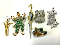 レトロ　ブローチ 6個セット