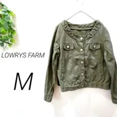 LOWRYS FARM ノーカラージャケット　カーキ　ミリタリー　羽織り　春秋のサムネイル