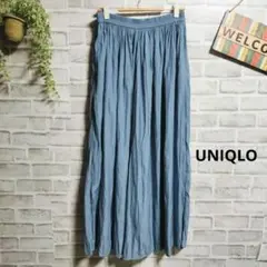 ユニクロ ワッシャーサテンスカートパンツ ガウチョ 大人可愛い 上品 ゆったり