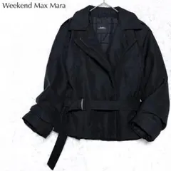マックスマーラ Max Mara ブルゾン　ジャケット　３８　黒 ＢK Max Mara - マックスマーラ ロゴテディボアブルゾン ジャケット ラメ