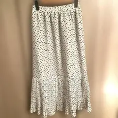 MAJESTIC LEGON ハート柄プリーツスカート M ロングスカート 白系