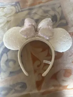 ミニーマウス風アイボリーカチューシャ