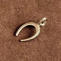 二重リング付き 真鍮 馬蹄チャーム（ゴールド）brass シューホーン ひづめ
