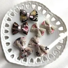 2. ヘアクリップ　ぱっちんどめ　ヘアピン　ハンドメイド　インド刺繍リボン