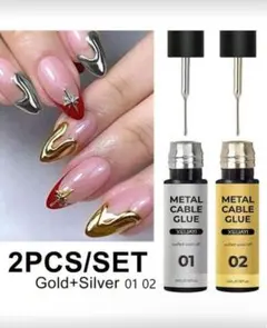 【新品2点セット】ジェルライナー ゴールド/シルバー アートラインジェル