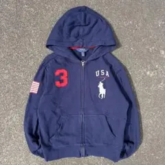 00s ポロラルフローレン 短丈 ビッグポニー ジップパーカー y2k usa