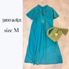 涼しげリネン混♪ SHOO・LA・RUE ゆったり半袖ワンピース M