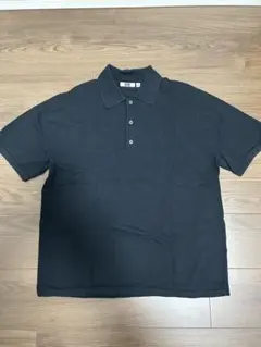 UNIQLO U ブラック ニットポロシャツ Lサイズ