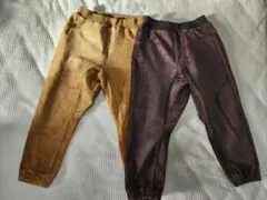 無印良品　らくらく動けるコーデュロイテーパードパンツ　100　セット売り