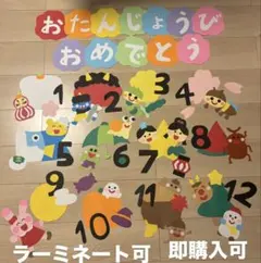 お誕生日表　誕生日表　通年　お誕生日おめでとう　壁面飾り