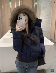 SHEIN ファーダウン　ミニ丈ダウン　アウター　ジャケット